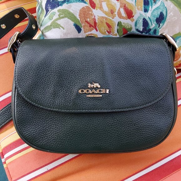 Coach Macie Saddle Bag in Forest Green CB896 - Picture 1 of 11